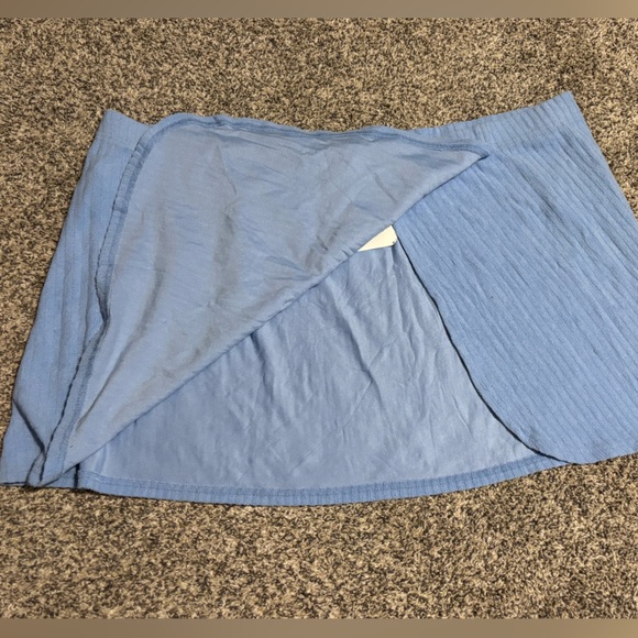 Light Blue Textured Swim cover up Skirt - Picture 3 of 7